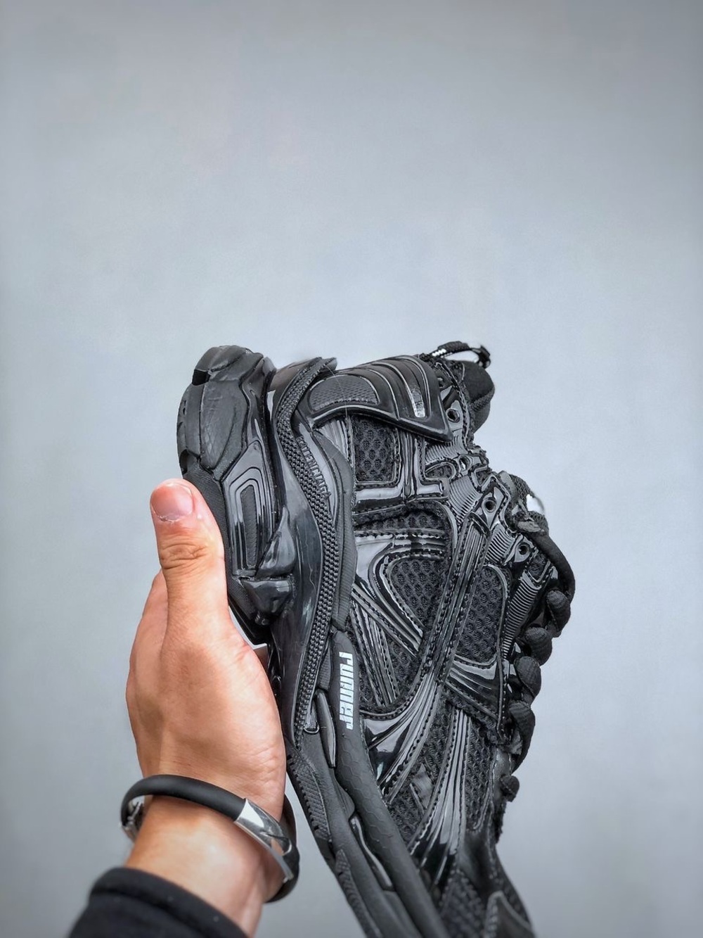 Balenciaga Runner Black Multi-Layer Sneakers - Picture 2 of 9